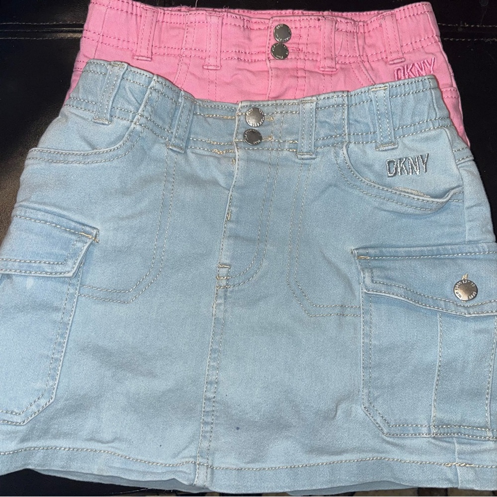 DKNY Kids Pink and Blue Skirt Set